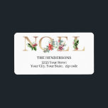 Gold Noel Christmas Return Address Label<br><div class="desc">Dress up your holiday correspondence with these elegant gold return address labels.</div>