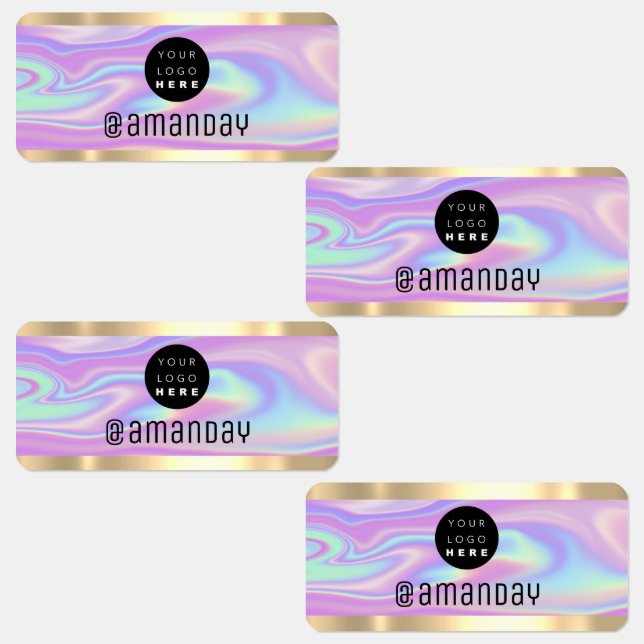 Gold Nom Fashion Shop Logo Holographe Étiquette ro (Groupe)