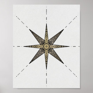 Gold North Star 8x10” Poster