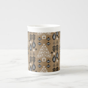 Gold Norwegian Christmas Home Decor Bone China Mug