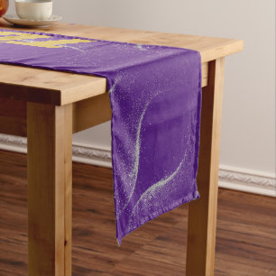 Gold "NOT TODAY!" with Silver Glitter on Purple    Medium Table Runner