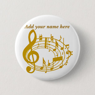 Gold Notes_ 2 Inch Round Button