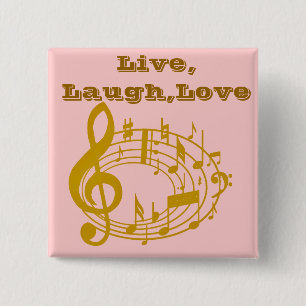 Gold Notes_ 2 Inch Square Button