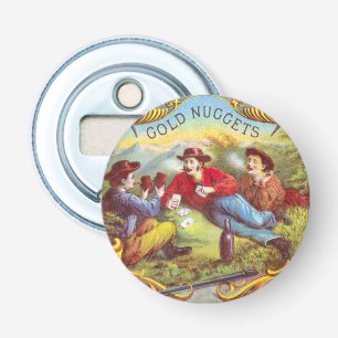 Gold Nuggets: Antique Cigar Label Wild West Art Bottle Opener