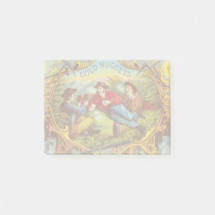 Gold Nuggets: Antique Cigar Label Wild West Art Post-it Notes