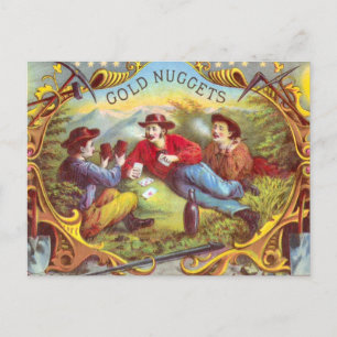 Gold Nuggets: Antique Cigar Label Wild West Art Postcard