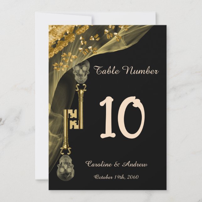 Gold Nuggets Scary Skulls Table Numbers (Front)