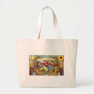 Gold Nuggets Vintage Cigar Label Large Tote Bag