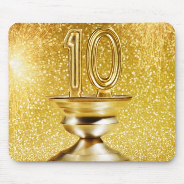Gold Number 10 Trophy Mouse Pad (Front)