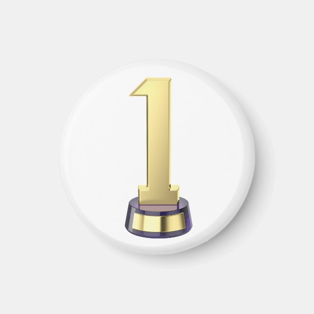 Gold number one trophy magnet (Front)