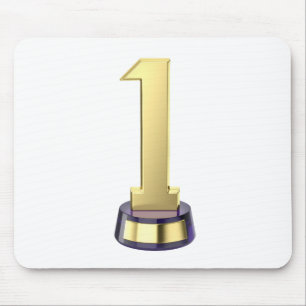 Gold number one trophy mouse pad