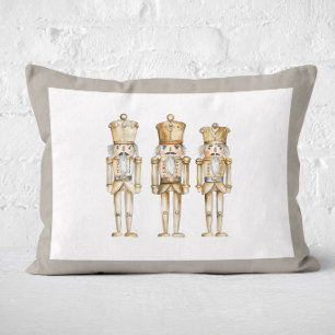 Gold Nutcracker Ballet Christmas Festive Holiday Accent Pillow