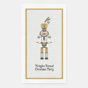 Gold Nutcracker Christmas Holiday Party Napkin