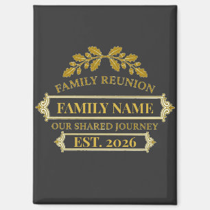 Gold Oak Leaf Family Reunion Custom Name and Year Magnet