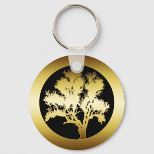 GOLD OAK TREE KEYCHAIN