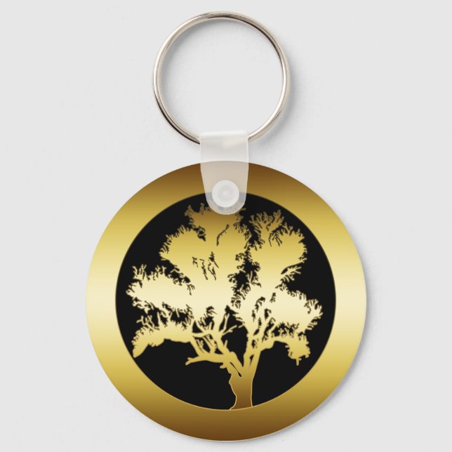 GOLD OAK TREE KEYCHAIN (Front)