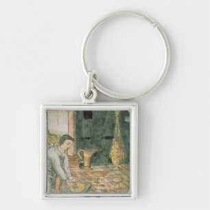 Gold objects in an Aztec shop Keychain