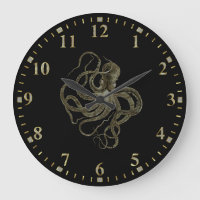 Gold octopus on black