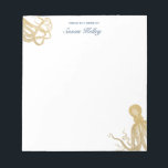 Gold Octopus Personalized Notepad<br><div class="desc">Use the template form to add your text.</div>