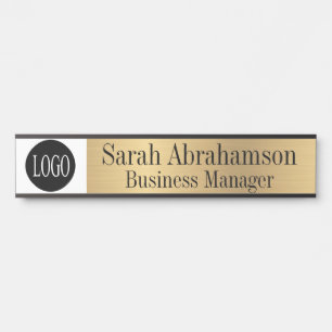 Gold Office Door Sign Long 10" Name Plate