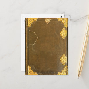 Gold & Old Book Cover Postcard