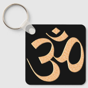 Gold Om  Keychain