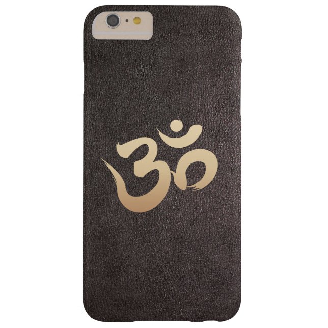 Gold Om Symbol Faux Leather Yoga Case-Mate iPhone Case (Back)