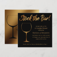 Gold Ombre & Black Stock the Bar Couples Shower
