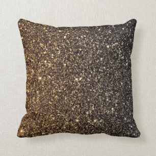 Gold Ombre Faux Glitter Throw Pillow