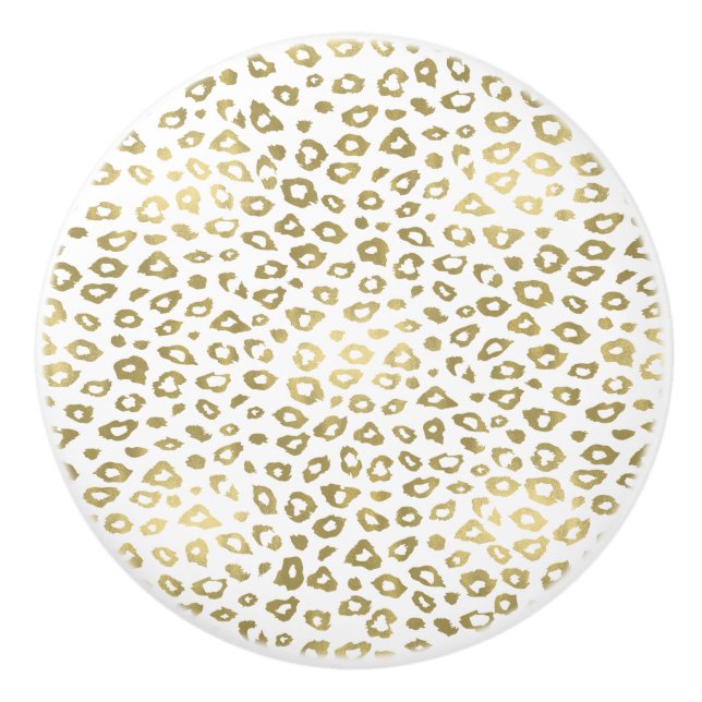 Gold Ombre Leopard Print Ceramic Knob (Front)