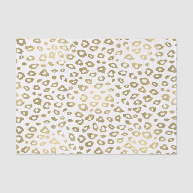 Gold Ombre Leopard Print Tissue Paper (Front)