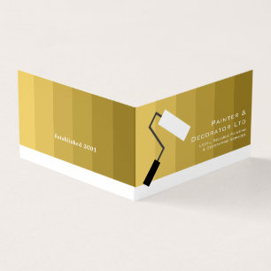 Gold Ombre & Paint Roller, Painter & Decorator Business Card