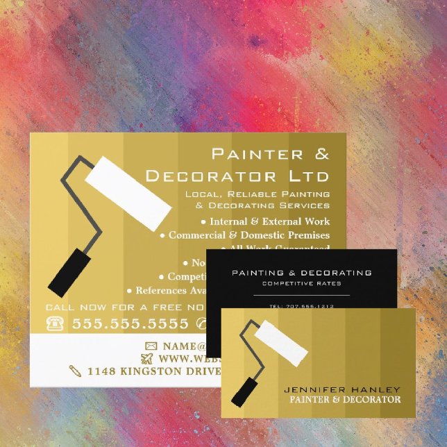 Gold Ombre & Paint Roller, Painter & Decorator Flyer (Creator Uploaded)