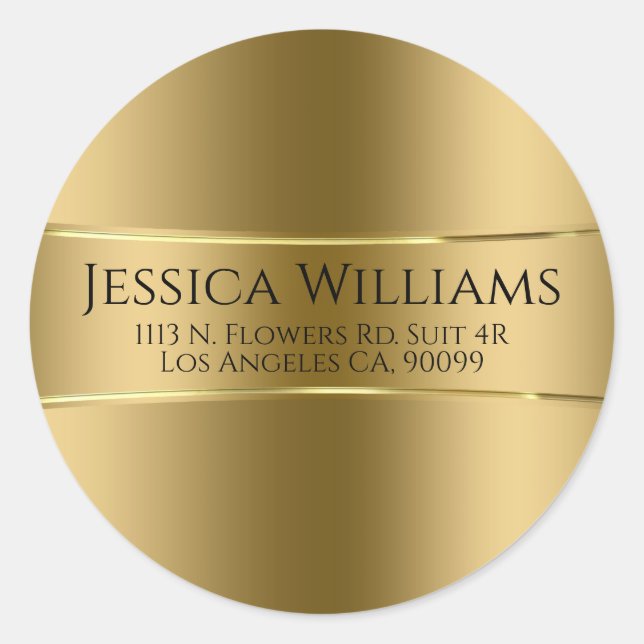 Gold On Gold Classic Round Sticker (Front)