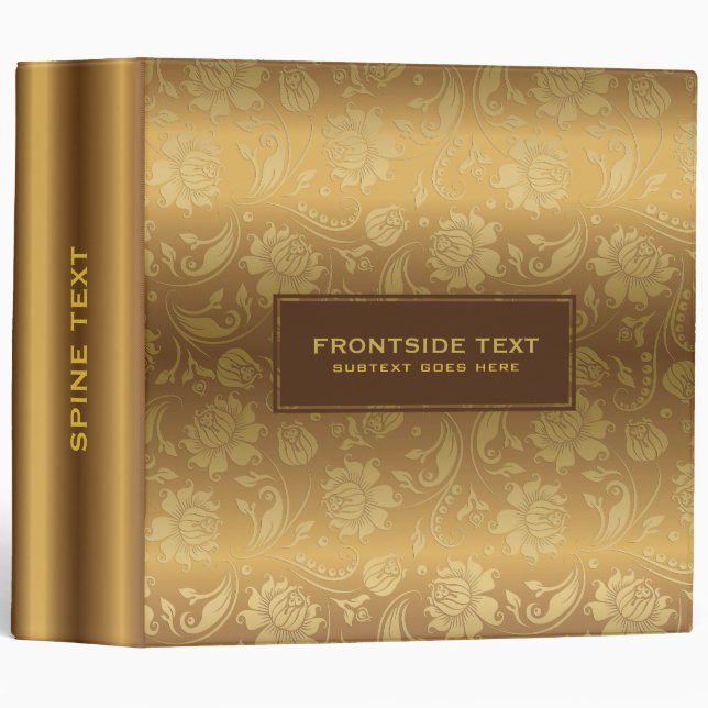 Gold on gold froral damask pattern binder (Front/Spine)