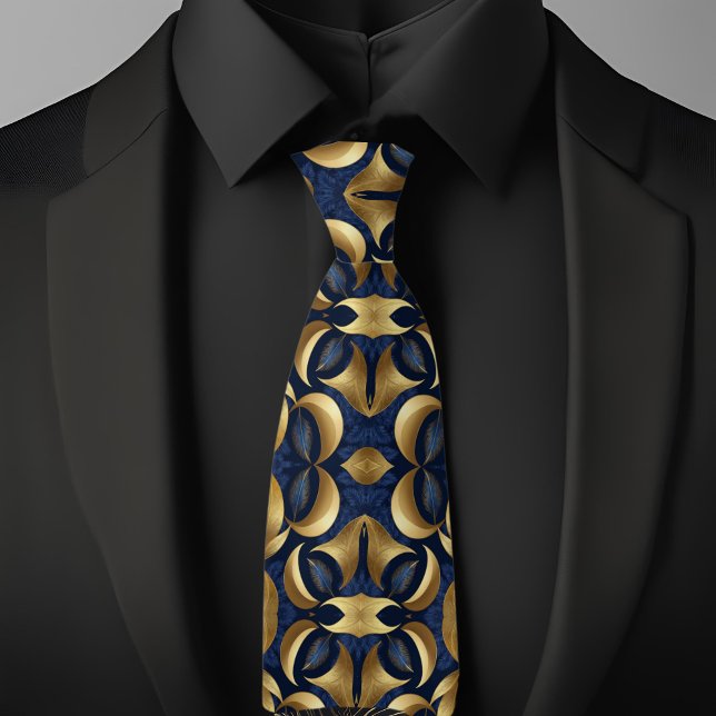 Gold on Saphire Bold Pattern Tie (Creator Uploaded)