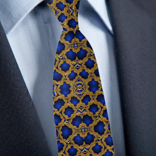 Gold on Saphire Formal Pattern Tie