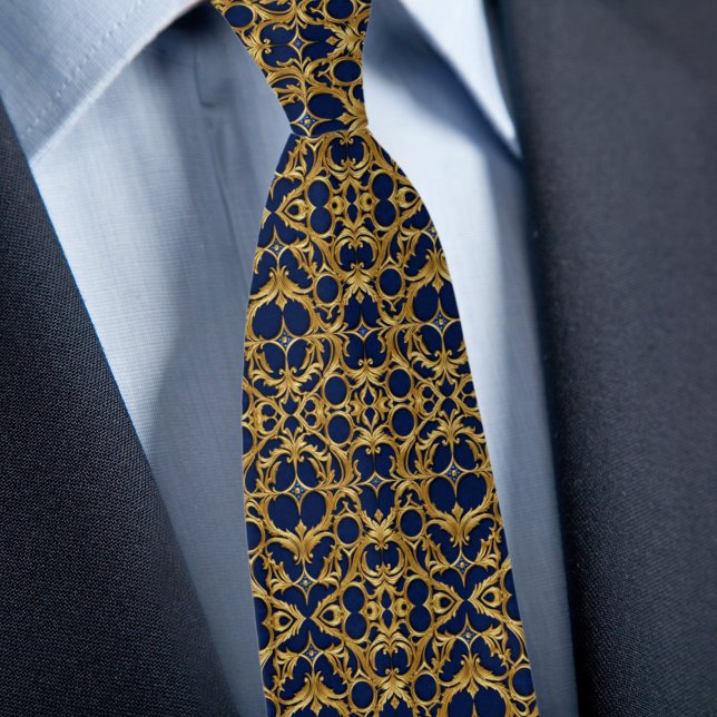Gold on Saphire Pattern Tie (Creator Uploaded)
