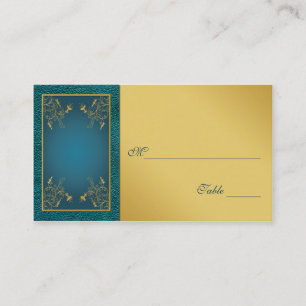 Gold on Teal Placecards
