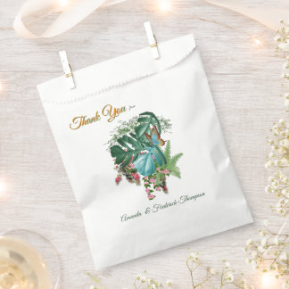 Gold on White Silk with Tropical Splendour Favour Bag