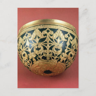 Gold openwork for a varnished bowl postcard
