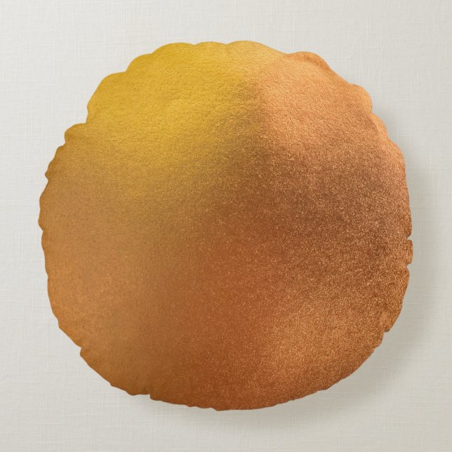 Gold or foil colour texture background abstract, a round pillow (Front)
