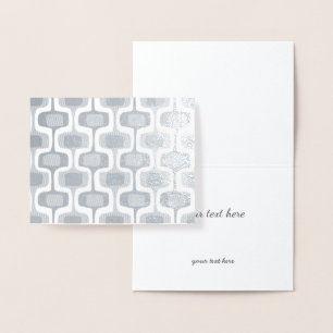 Gold or Silver Abstract Mid Century Modern Squares Foil Card