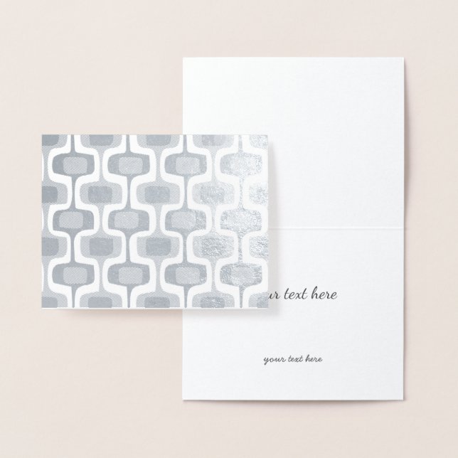 Gold or Silver Abstract Mid Century Modern Squares Foil Card (Display)