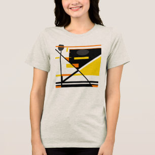 Gold Orange Black Contemporary Abstract Design  Tri-Blend Shirt