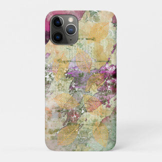 Gold Orange Fall Leaf Leaves on Vintage Decoupage iPhone 11 Pro Case