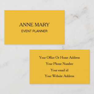 Gold Orange Golden Black Colorful Event Planner Business Card