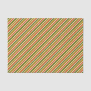 Gold, Orange, Olive Green Striped Tissue Paper