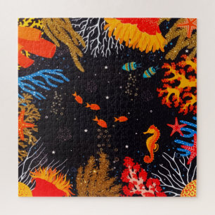 Gold Orange Tropical Summer Ocean Underwater Jigsaw Puzzle