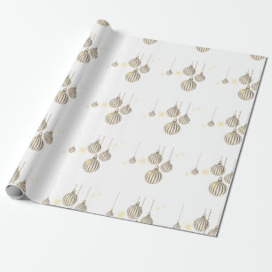 Gold Ornament Christmas Wrapping Paper